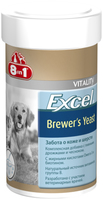 8in1 Excel Brewers Yeast витаминная добавка пивные дрожжи для собак и котов, 140 таб/100 мл