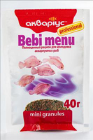Корм для маленьких аквариумных рыбок Акваріус Беби меню мини гранулы 40 г