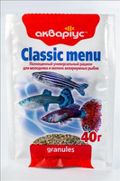 Корм для аквариумных рыбок Акваріус Классическое меню гранулы 40 г