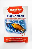 Корм для цихлид и других аквариумных рыбок Акваріус Классическое меню палочки 10 г