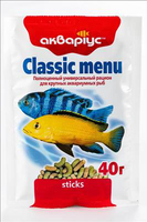 Корм для цихлид и других аквариумных рыбок Акваріус Классическое меню палочки 40 г