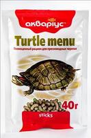 Корм для водных черепах Акваріус Меню для черепах палочки 40 г