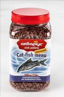 Корм для аквариумных сомиков Акваріус Меню для сомов тонущие пеллеты 600 мл (350 г)