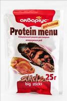 Корм для хищных рыб Акваріус Протеин меню большие палочки 25 г