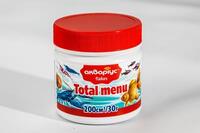 Корм для всех видов рыбок, улиток, креветок и раков Акваріус Тотал меню хлопья 200 мл (30 г)