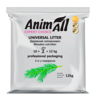 AnimAll деревний наповнювач для туалетів, 12кг