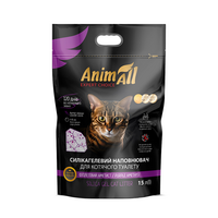 Силикагель наполнитель для котов AnimAll Фиолетовый Аметист 15 л