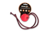 AnimAll Fun игрушка для собак Шар с канатом розовый, 4 см