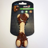 AnimAll GrizZzly игрушка для собак косточка с ароматом мяса, коричневая, 13,5х5,7х4,9 см