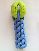 AnimAll GrizZzzly іграшка для собак кроссфіт з м'ячем, синьо-зелений, 24х10х6 см