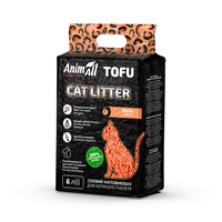 AnimAll Tofu соевый наполнитель для туалета тофу персик, 2,6 кг