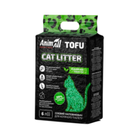 AnimAll Tofu соевый наполнитель для туалета тофу зеленый чай, 2,6 кг