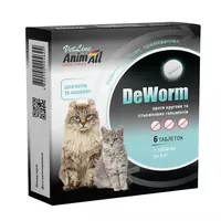 AnimAll VetLine DeWorm таблетки от глистов для кошек до 4 кг и котят, 6 таб