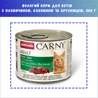 Влажный корм Animonda Carny Adult Beef and Venison with Cowberries с говядиной, олениной и брусникой для кошек, 200 г