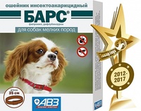 АВЗ Барс - ошейник от блох и клещей у собак мелких пород, 35 см/4мес
