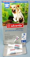 Elanco Bayer Advantix (Адвантикс) от блох и клещей у собак более 25  кг, 1 пипетка (4 в уп.)