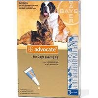 Elanco Bayer Advocate (Адвокат) капли на холку от блох у собак более 25 кг, 1 пипетка (3 в уп.)