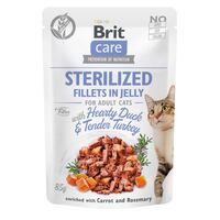Влажный корм для кастрированных котов Brit Care Adult Sterilised Hearty Duck & Tender Turkey 85 г утка и индейка в желе