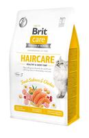 Brit Care Cat GF Haircare Healthy & Shiny Coat 400 г, корм для здоровья кожи и шерсти котов, курица и лосось