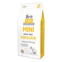 Brit Care Mini GF Hair & Skin 7 кг сухий корм для мініатюрних порід, шерсть яких потребує додаткового догляду, лосось і оселедець