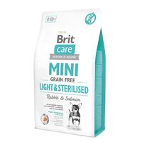 Brit Care Mini GF Light & Sterilised 2 кг сухой корм для собак миниатюрных пород с избыточным весом или стерилизованных лосось и кролик