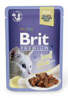 Brit Premium Cat пауч 85 г для котов филе говядины в желе