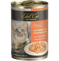 Edel Cat консерва для котов, три вида мяса птицы, 400 г