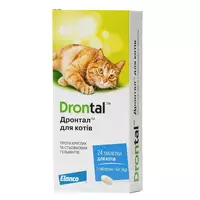 Elanco Bayer Дронтал антигельминтик для кошек, 1 шт (24 в уп.)