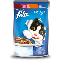 Felix Fantastic Duo пауч индейка и печень, кусочки в желе для котов, 100 г