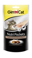 GimCat Nutri Pockets полезное лакомство для котов с птицей и биотином
