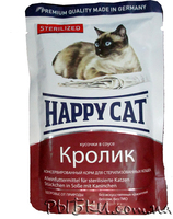 Влажный корм для стерилизованных котов Happy Cat с кроликом в соусе 100 г