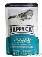 Влажный корм для котов Happy Cat с лососем и креветками 100 г