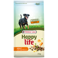 Happy Life Adult with Beef flavouring сухой премиум корм для собак всех пород, говядина 3 кг