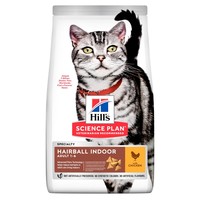 Hill's Science Plan Adult Hairball Indoor Chicken сухой корм для домашних котов, выведение шерсти, курица, 3 кг
