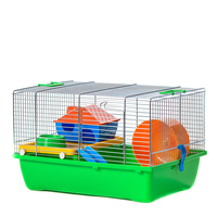 Клетка-переноска для грызунов Inter-zoo GINO хром с пластиковой полочкой 42х29х26 см цвет в ассортименте
