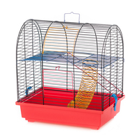 Клетка-переноска для грызунов Inter-zoo GRIM 2 цветные прутья, сетчатая полочка, 36x24x38 см цвета в ассортименте