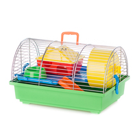 Клетка-переноска для грызунов Inter-zoo GRIM 1 хром, пластиковые полочки, 36x24x22 см цвета в ассортименте