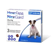 Нексгард таблетки от блох и клещей для собак весом 4-10 кг (M) 3 таб