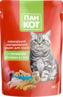 Пан Кот пауч 100 г влажный корм для котов кролик в соусе 24 шт