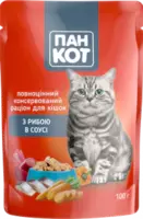 Пан Кот пауч 100 г вологий корм для котів риба в соусі