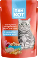 Пан Кот пауч 100 г влажный корм для котов утка в желе 24 шт