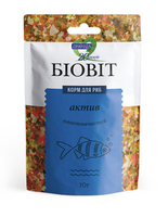 Природа Биовит Актив корм в хлопьях для живородящих аквариумных рыбок, 10 г