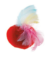 Природа игрушка для кота Меховый мячик с перьями, 5 см