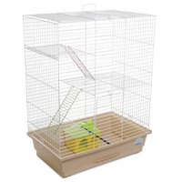 Природа Нюра клетка для мелких декоративных грызунов, бело-бежевая, 44х27х59 см