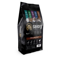 Сухой корм Savory для кошек с чувствительным пищеварением со свежим мясом ягненка и индейки 8 кг