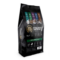 Сухой корм Savory для кошек со свежим мясом индейки и уткой, 8 кг