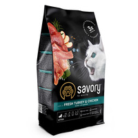 Сухой корм Savory для котят со свежим мясом индейки и курицы, 400 г