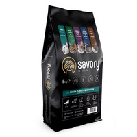 Сухой корм Savory для котят со свежим мясом индейки и курицы, 8 кг