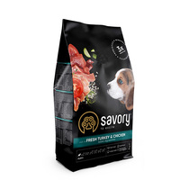 Сухой корм Savory для щенков со свежим мясом индейки и курицей 3 кг
