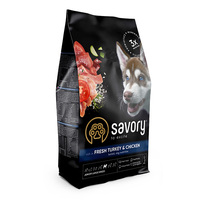 Сухой корм Savory для щенков крупных пород со свежим мясом индейки и курицы, 3 кг
